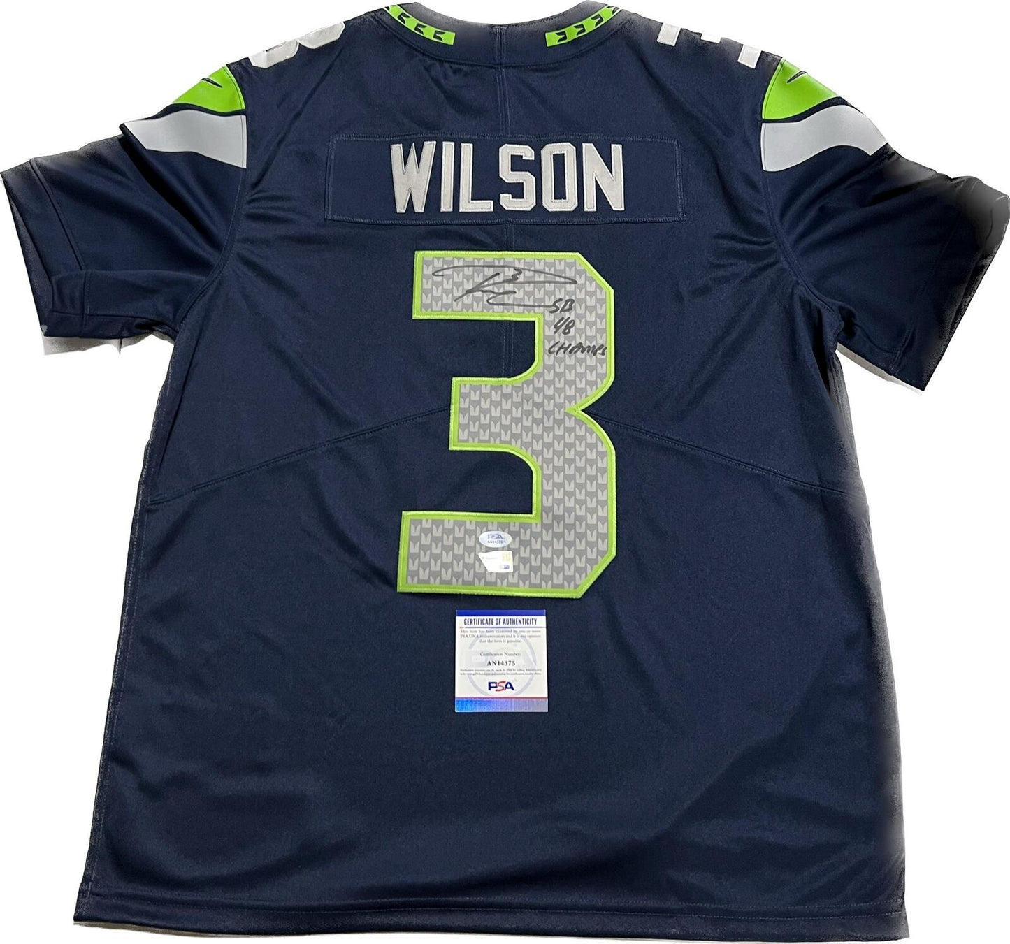 Russell Wilson signed Jersey PSA/DNA Seattle Seahawks Autographed SB Champs