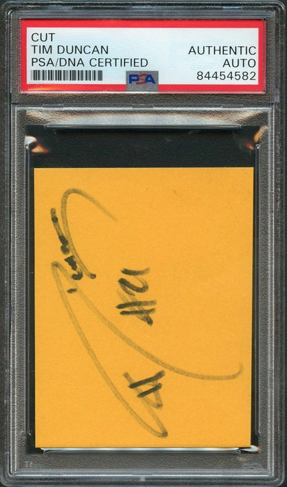 Tim Duncan Signed Cut PSA/DNA Slabbed Autographed San Antonio Spurs