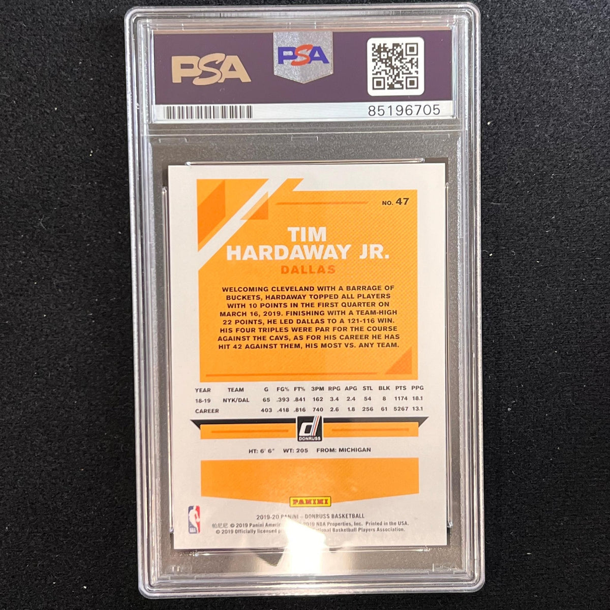 2019-20 Panini Donruss #47 Tim Hardaway Jr. Signed Card AUTO PSA Slabbed Maveric