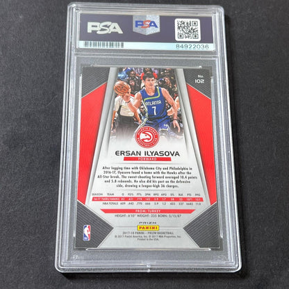 2017-18 Panini Prizm #102 Ersan Ilyasova Signed Card AUTO PSA Slabbed Hawks