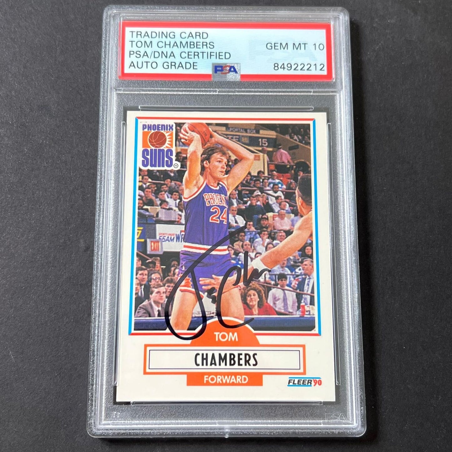 1990 Fleer #146 Tom Chambers Signed Card AUTO 10 PSA Slabbed Suns