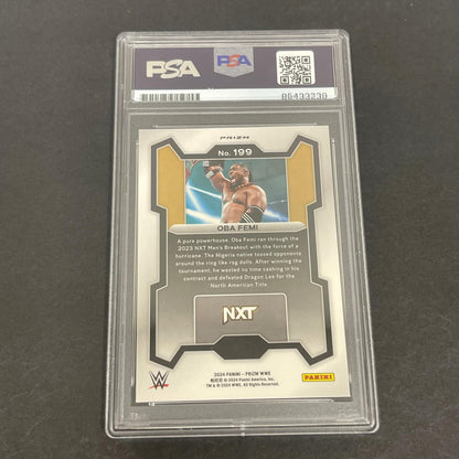 2024 Panini Prizm NXT #199 Oba Femi Signed Card AUTO PSA Slabbed WWE