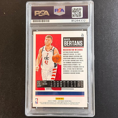 2020-21 Panini Contenders #62 Davis Bertans Signed Card AUTO PSA/DNA Slabbed Wiz
