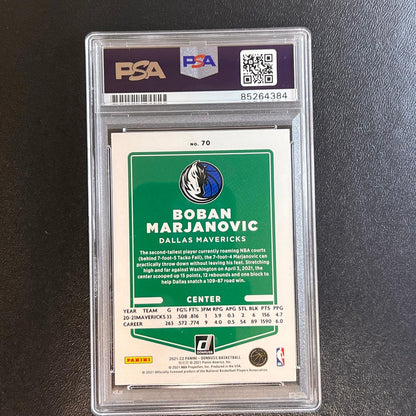 2021-22 Panini Donruss #70 Boban Marjanovic Signed AUTO Card PSA/DNA Slabbed Mav