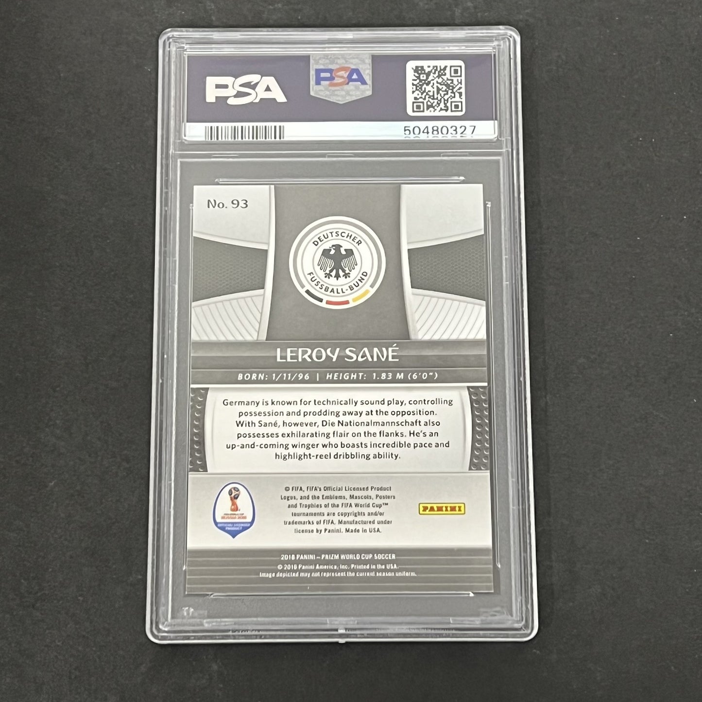 2018 Panini Prizm World Cup #93 Leroy Sane PSA 10