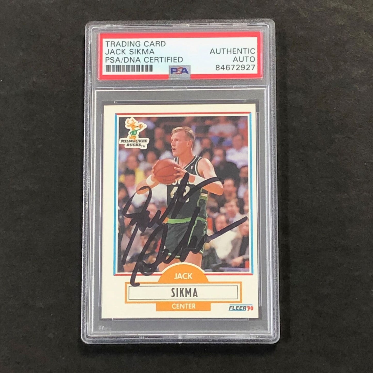 1990 Fleer'90 #110 Jack Sikma Signed Card AUTO PSA/DNA Slabbed Bucks