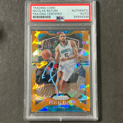 2019-20 Panini Prizm Silver #57 Nicolas Batum Signed Card AUTO PSA Slabbed Horne