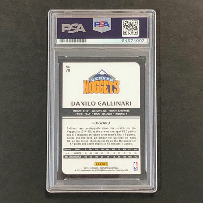 2015-16 Panini Complete #78 Danilo Gallinari Signed AUTO PSA Slabbed Nuggets