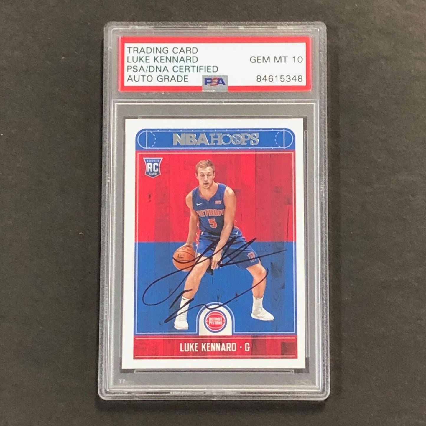 2017-18 NBA HOOPS #262 Luke Kennard Signed Rookie Card AUTO 10 PSA Slabbed RC Pi