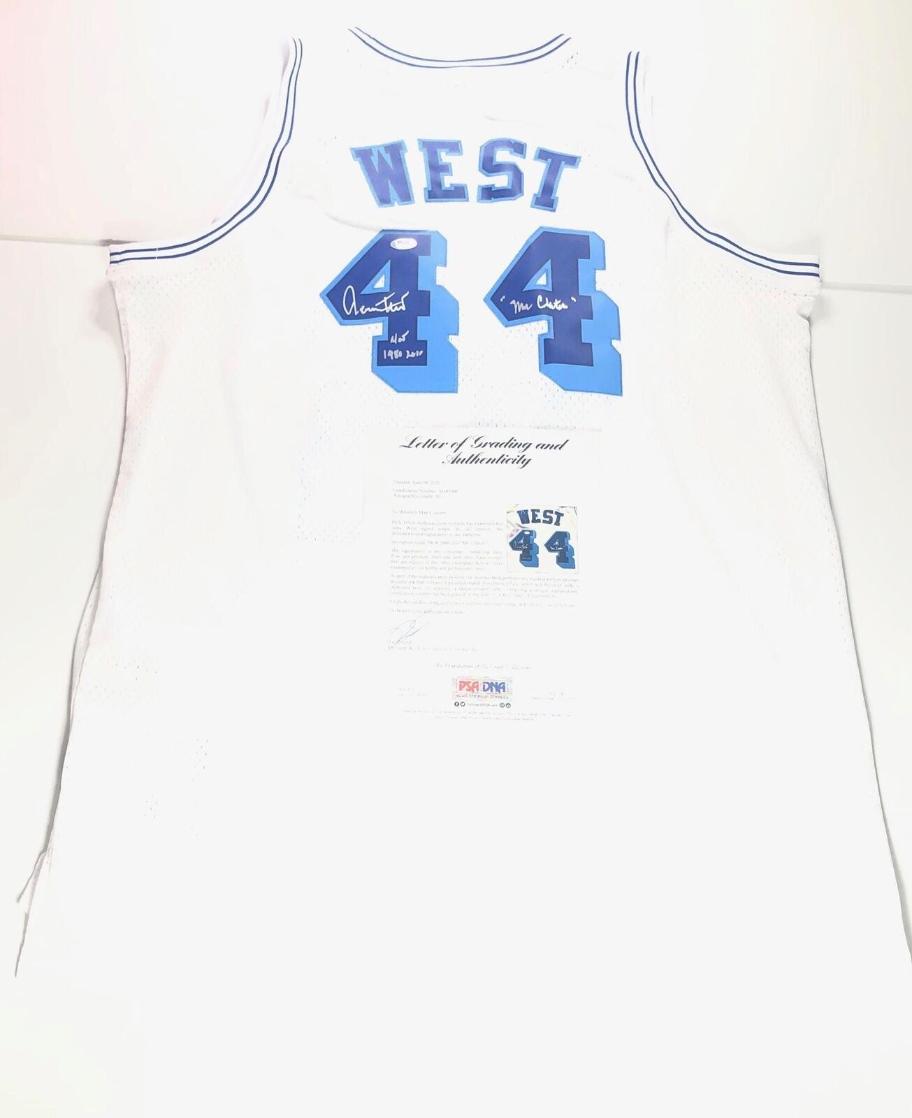 Jerry West signed jersey PSA/DNA Los Angeles Lakers Auto Grade 10 Gem Mint