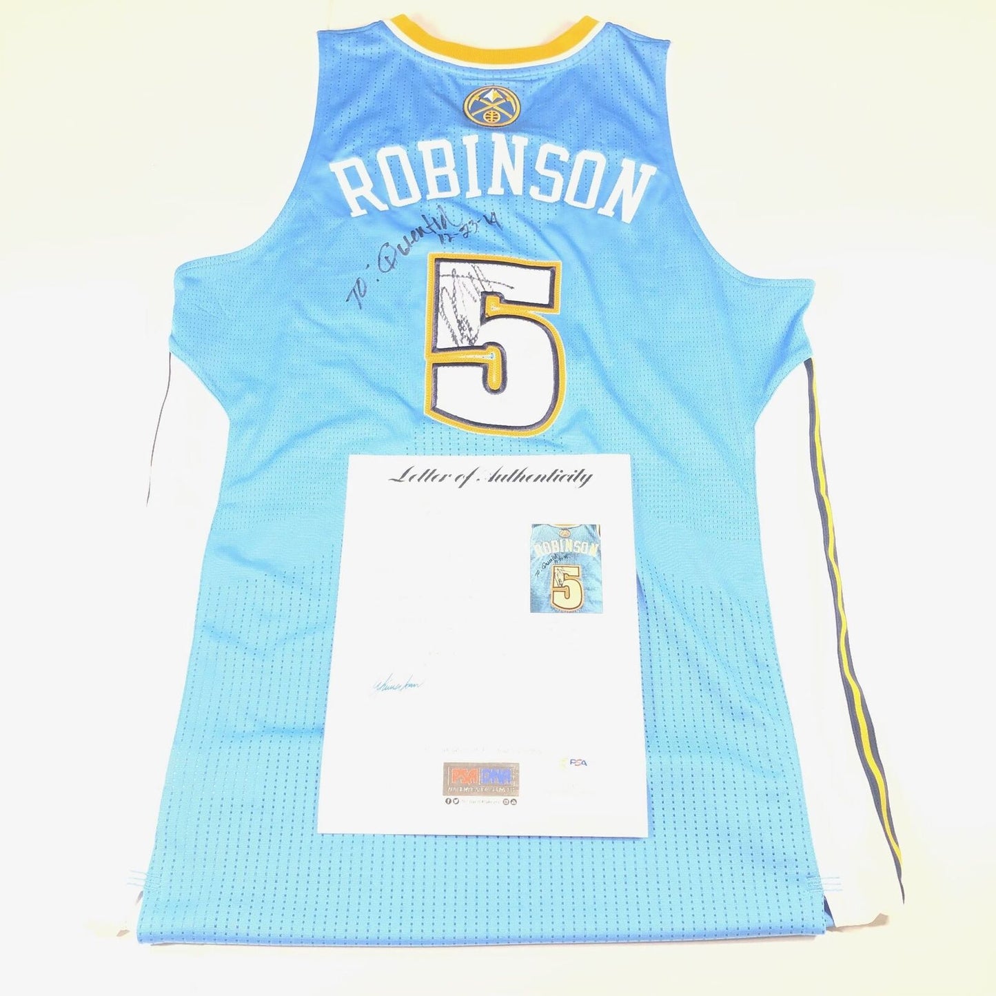 Nate Robinson Signed Game-Used Jersey PSA/DNA Autographed LOA Nuggets