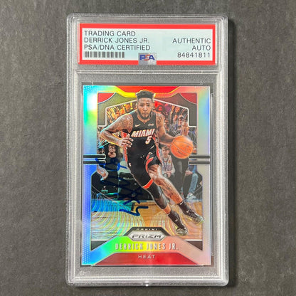 2019-20 Panini Prizm #150 Derrick Jones Jr. Signed Card AUTO PSA Heat