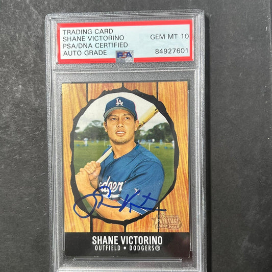 2003 Bowman Heritage #233 Shane Victorino Signed Card AUTO 10 PSA Slabbed Dodger