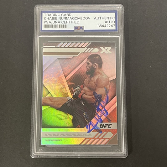 2021 Panini Chronicles #190 Khabib Nurmagomedov XR-UFC signed card PSA