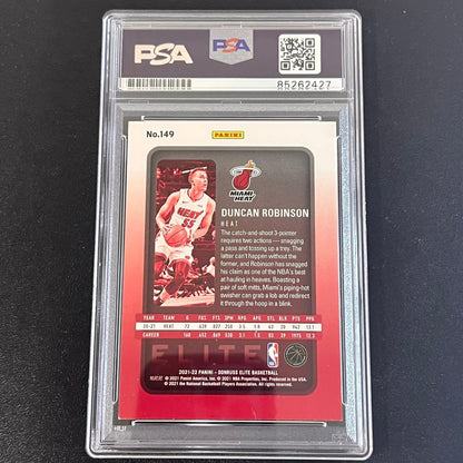 2021-22 Panini Donruss Elite #149 Duncan Robinson Signed Card AUTO PSA Slabbed H