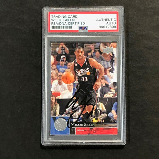 2009-10 Upper Deck Basketball #150 Willie Green Signed Card AUTO PSA Slabbed 76e