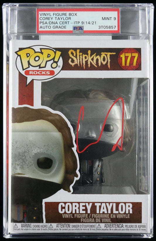 Corey Taylor Slipknot Signed Funko Pop #177 PSA/DNA Encapsulated Auto Grade 9 Mi