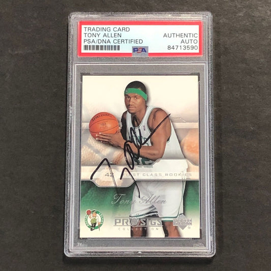 2004-05 Upper Deck Pro Sigs Collection #115 Tony Allen Signed Card AUTO PSA Slab