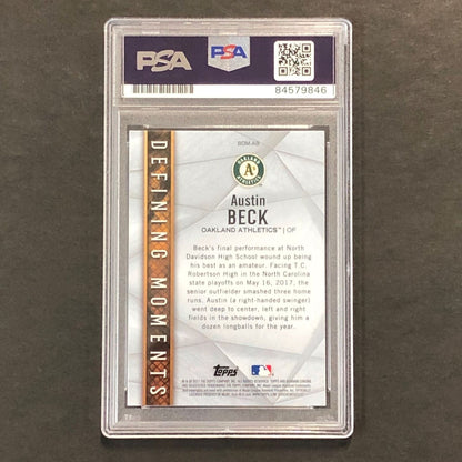 2017 BOWMAN Defining Moments #BDM-AB AUSTIN BECK Signed Card PSA Slabbed Auto A'