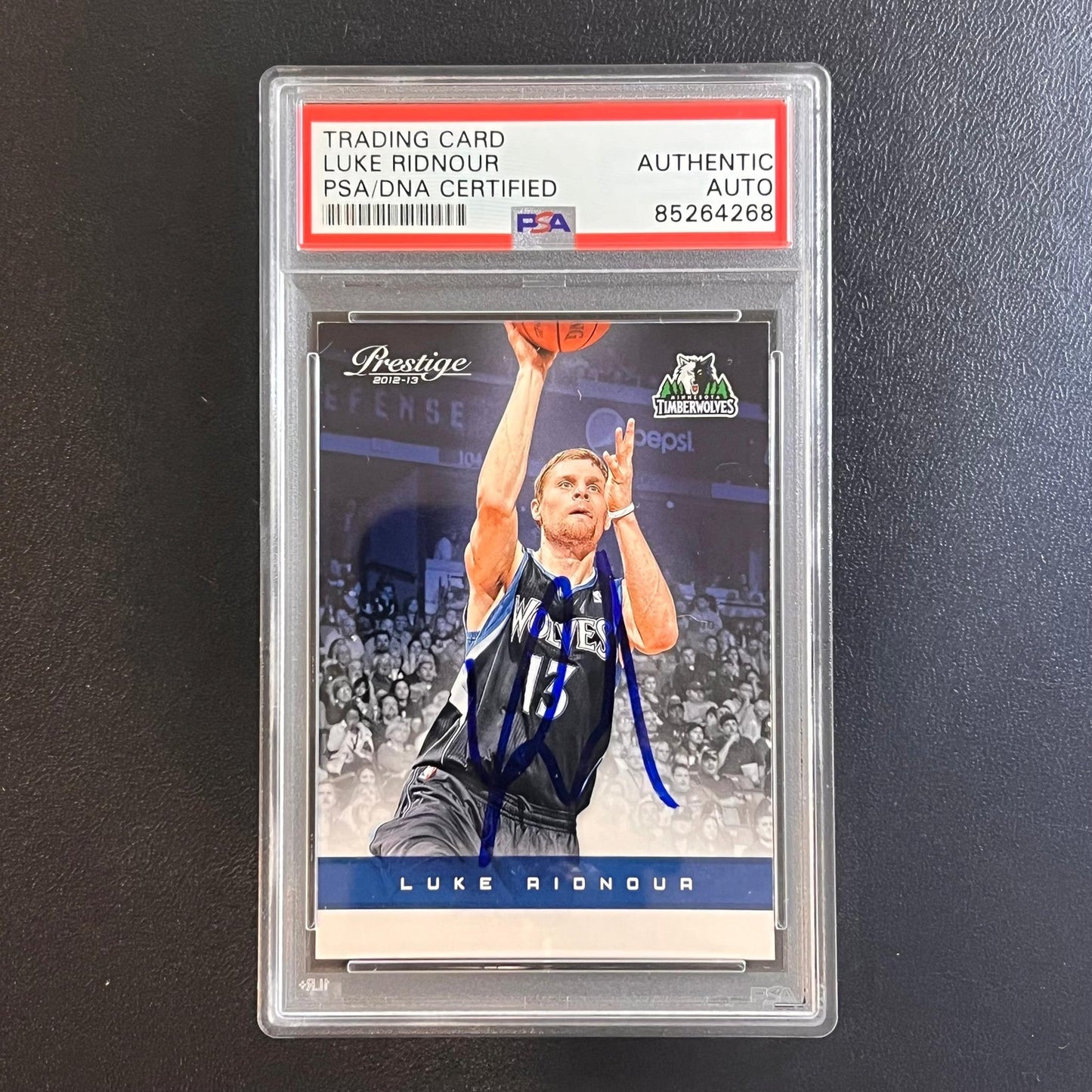 2012-13 Panini Prestige #115 Luke Ridnour Signed Card AUTO PSA Slabbed Timberwol