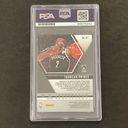 2019-20 Panini Mosaic #61 Taurean Prince Signed Card PSA Slabbed Nets