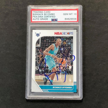 2019-20 Panini NBA Hoop #23 Bismack Biyombo Signed Card AUTO PSA Slabbed Hornets