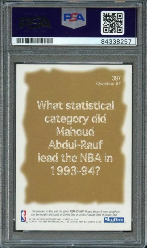 1995 Skybox Question #7 Carmelo Anthony Signed Card AUTO PSA Slabbed Nuggets