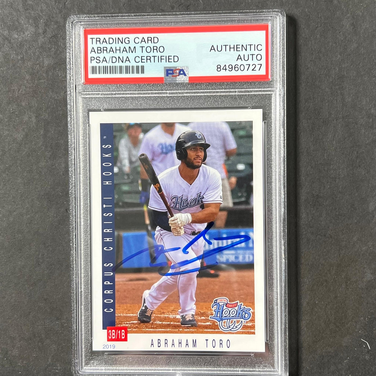 2019 MLB Corpus Christie Hooks Abraham Toro Signed Card PSA Slabbed AUTO Astros/
