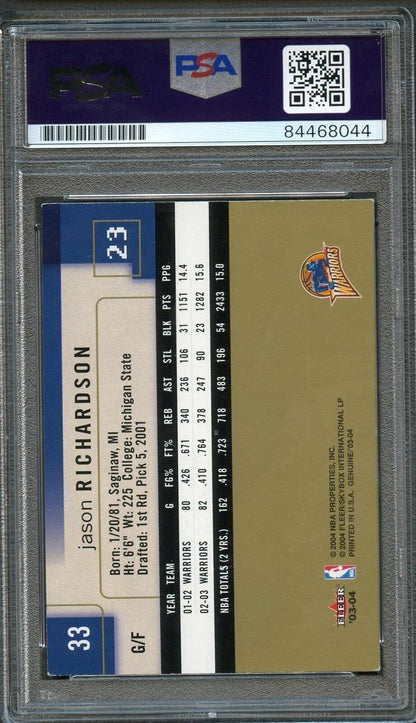 2003-04 Fleer Genuine Insider #33 Jason Richardson Signed Card AUTO PSA Slabbed