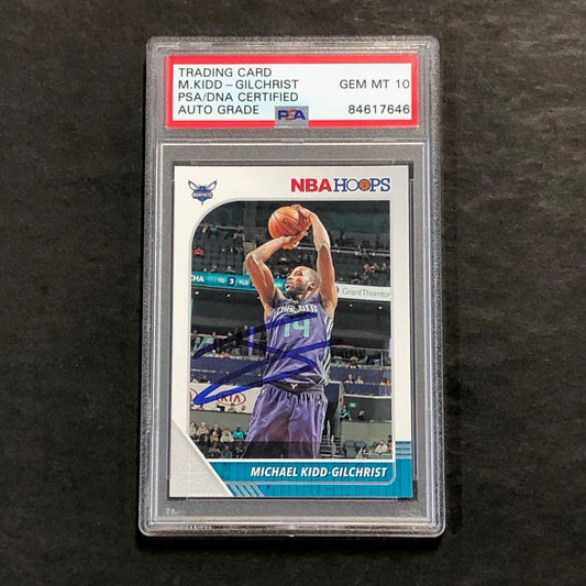 2019-20 NBA Hoops #21 Michael Kidd-Gilchrist Signed Card AUTO 10 PSA Slabbed Hor