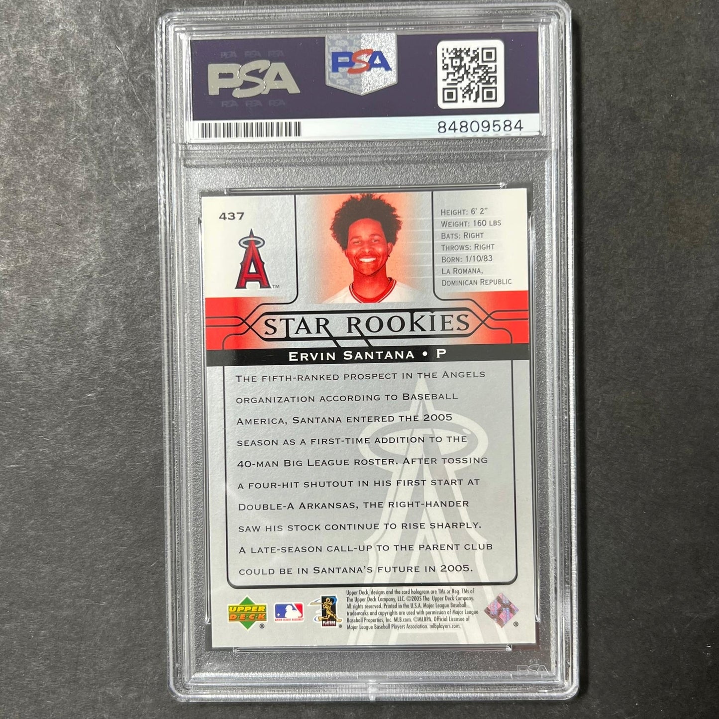 2005 Upperdeck Star Rookies #437 Ervin Santana Signed Card AUTO PSA/DNA Slabbed
