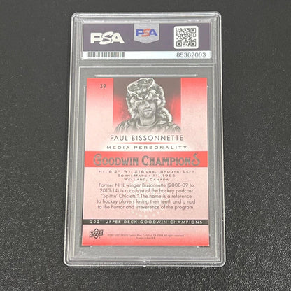 2021 The Upper Deck Goodwin Champions #39 Paul Bissonnette Signed Card AUTO PSA