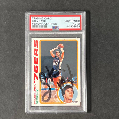 1969 Topps Basketball #18 Steve Mix Signed Card AUTO PSA Slabbed 76ers