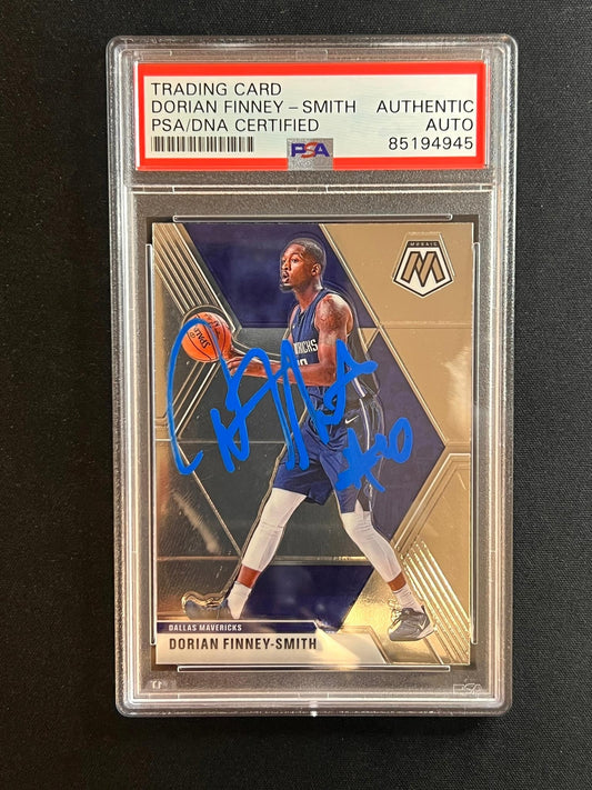 2019-20 Panini Mosaic #64 Dorian Finney-Smith Signed Card AUTO PSA Slabbed Maver