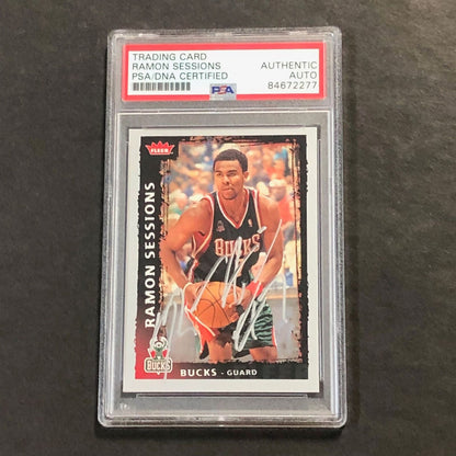 2008-09 Fleer #85 Ramon Sessions Signed AUTO PSA Slabbed Bucks