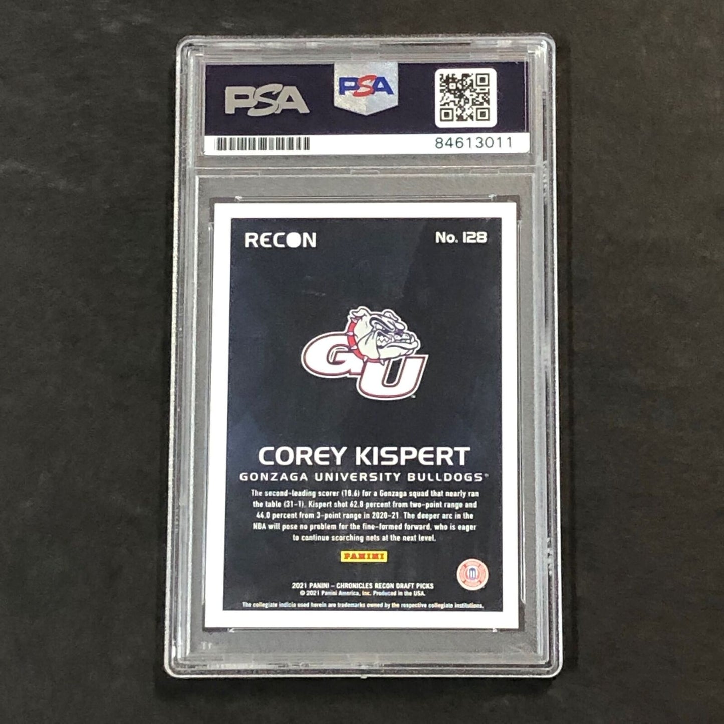 2021 Panini Chronicles Recon #128 COREY KISPERT Signed Card AUTO PSA Slabbed Gon