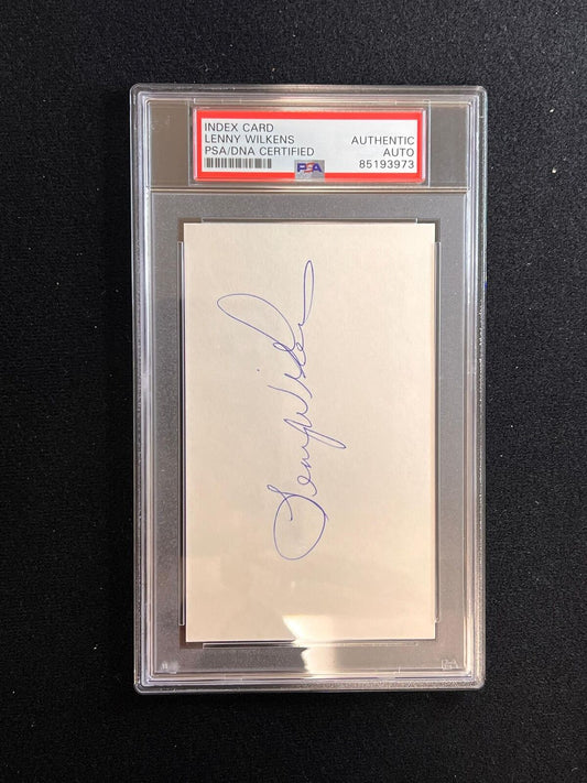 LENNY WILKENS signed cut PSA/DNA Portland Trailblazers Autographed Slabbed