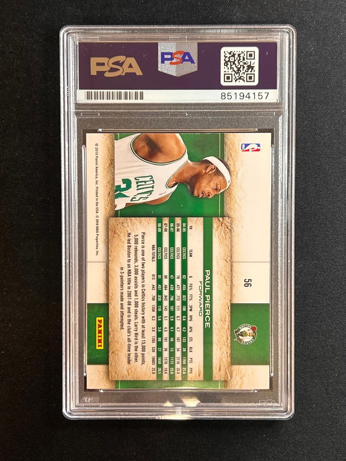 2009-10 Panini Studio #56 Paul Pierce Signed Card AUTO 10 PSA/DNA Slabbed Celtic