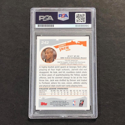 2005 Topps #242 Jarrett Jack Signed Card AUTO PSA Slabbed RC Trail Blazers