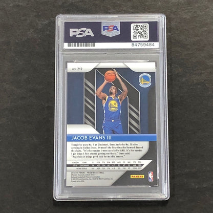 2018-19 Panini Prizm #212 Jacob Evans Signed Rookie Card AUTO PSA Slabbed RC War