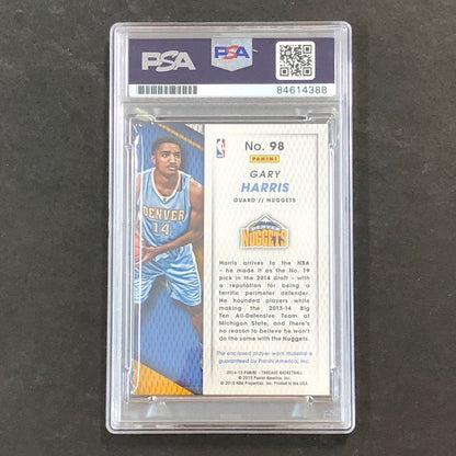 2014-15 Panini Threads Rookie Threads #98 Gary Harris Signed Relic Card Auto 10