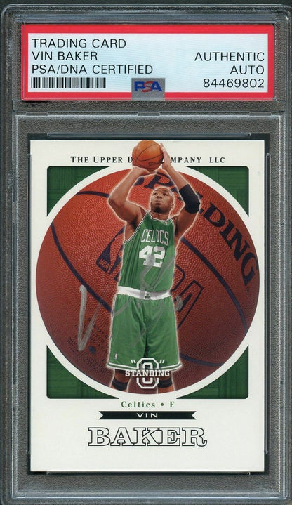2003-04 Upper Deck Standing O #6 Vin Baker Signed Card AUTO PSA/DNA Slabbed Celt
