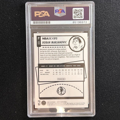 2021-22 NBA Hoops #122 Boban Marjanovic signed AUTO Card PSA/DNA Slabbed Mavs