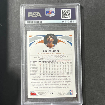 2004-05 Topps #17 Larry Hughes Signed Card AUTO PSA Slabbed Wizards