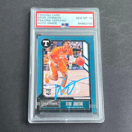 2021 Panini Chronicles #323 Keon Johnson Signed Card AUTO Grade 10 PSA Slabbed