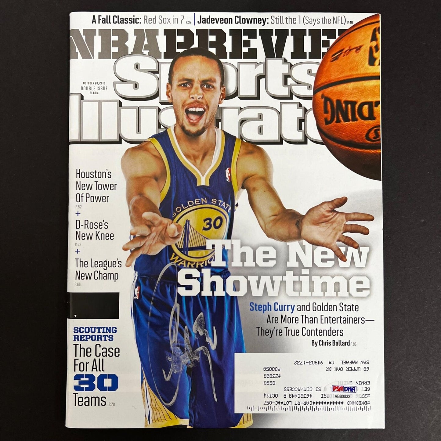 Stephen Curry signed SI Magazine PSA/DNA Warriors Autographed