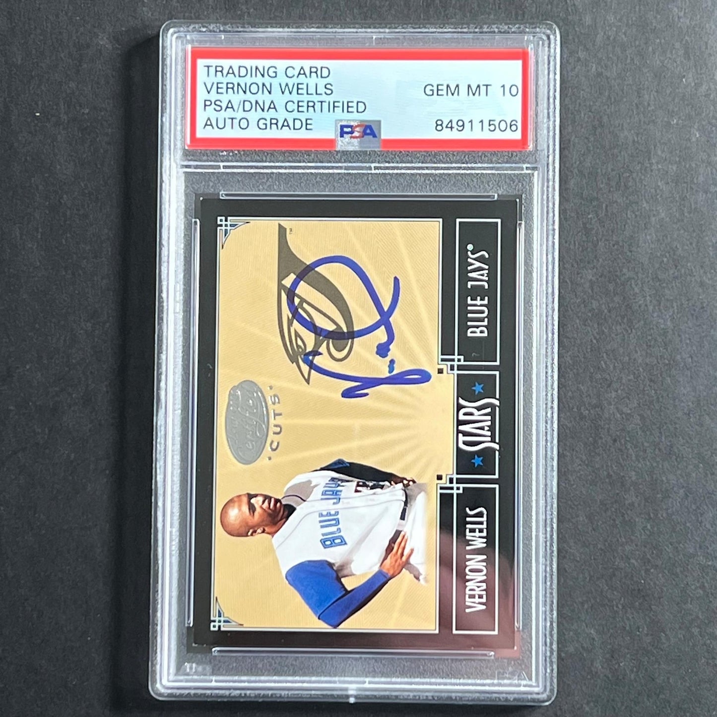2004 Donruss Stars #S-40 Vernon Wells Signed Card PSA/DNA Slabbed Auto Grade 10