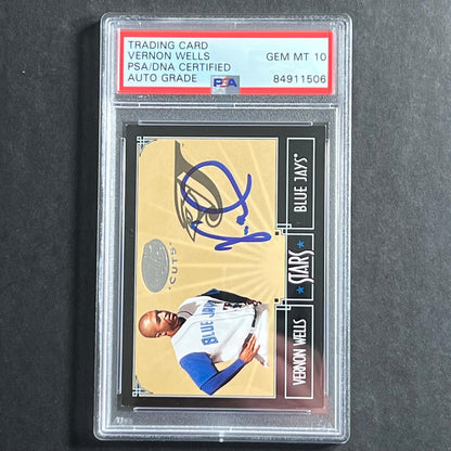 2004 Donruss Stars #S-40 Vernon Wells Signed Card PSA/DNA Slabbed Auto Grade 10