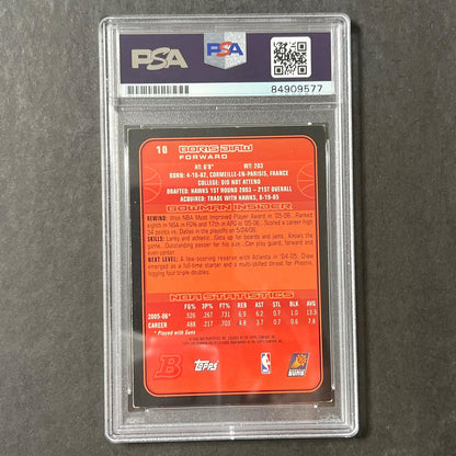 2005-06 Topps Bowman #10 Boris Diaw Signed Card AUTO PSA Slabbed Suns