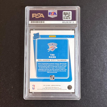 2021 Panini Donruss Optic #218 Tre Mann Signed AUTO PSA Slabbed OKC
